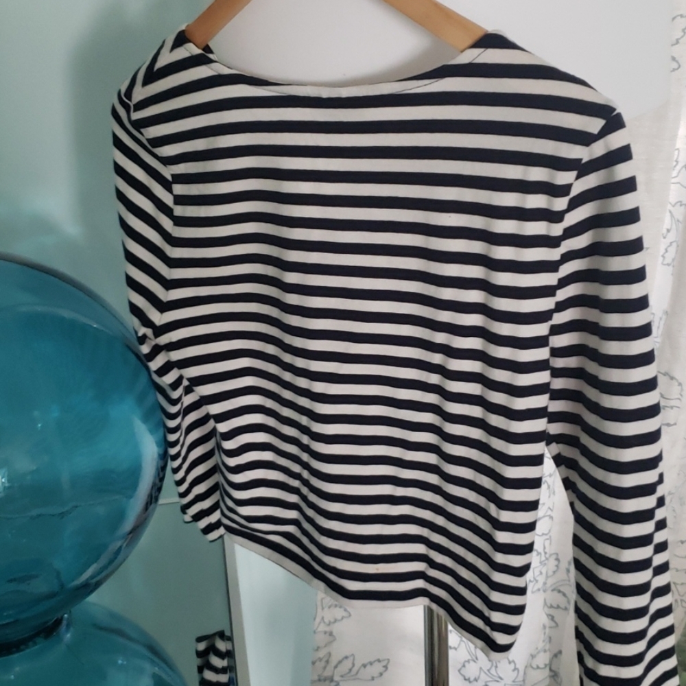 Topshop "Lucy"striped crop shirt w tie front - Picture 5 of 12